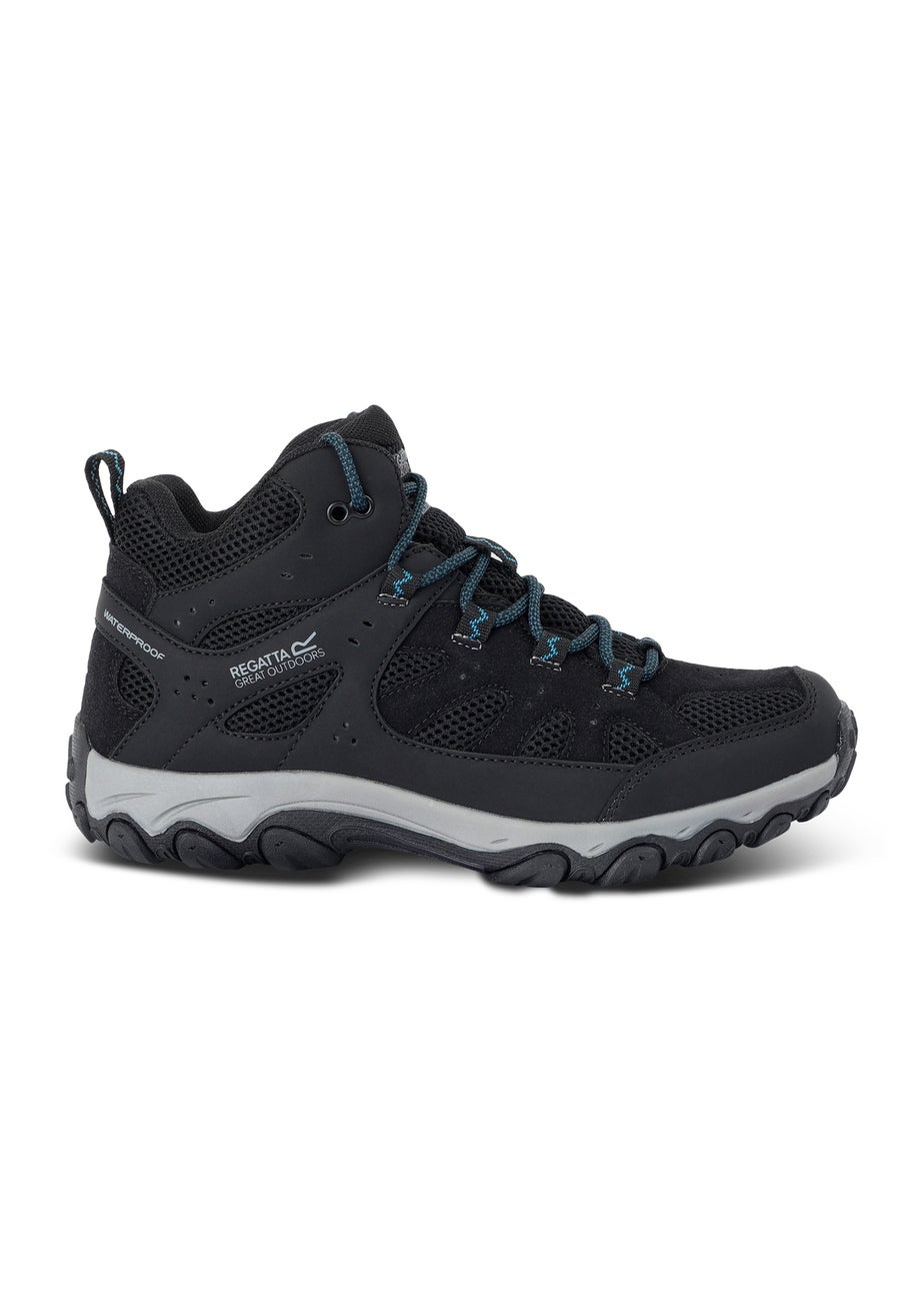 Regatta Black/ Blue Edgepoint IV Mid Waterproof Boots