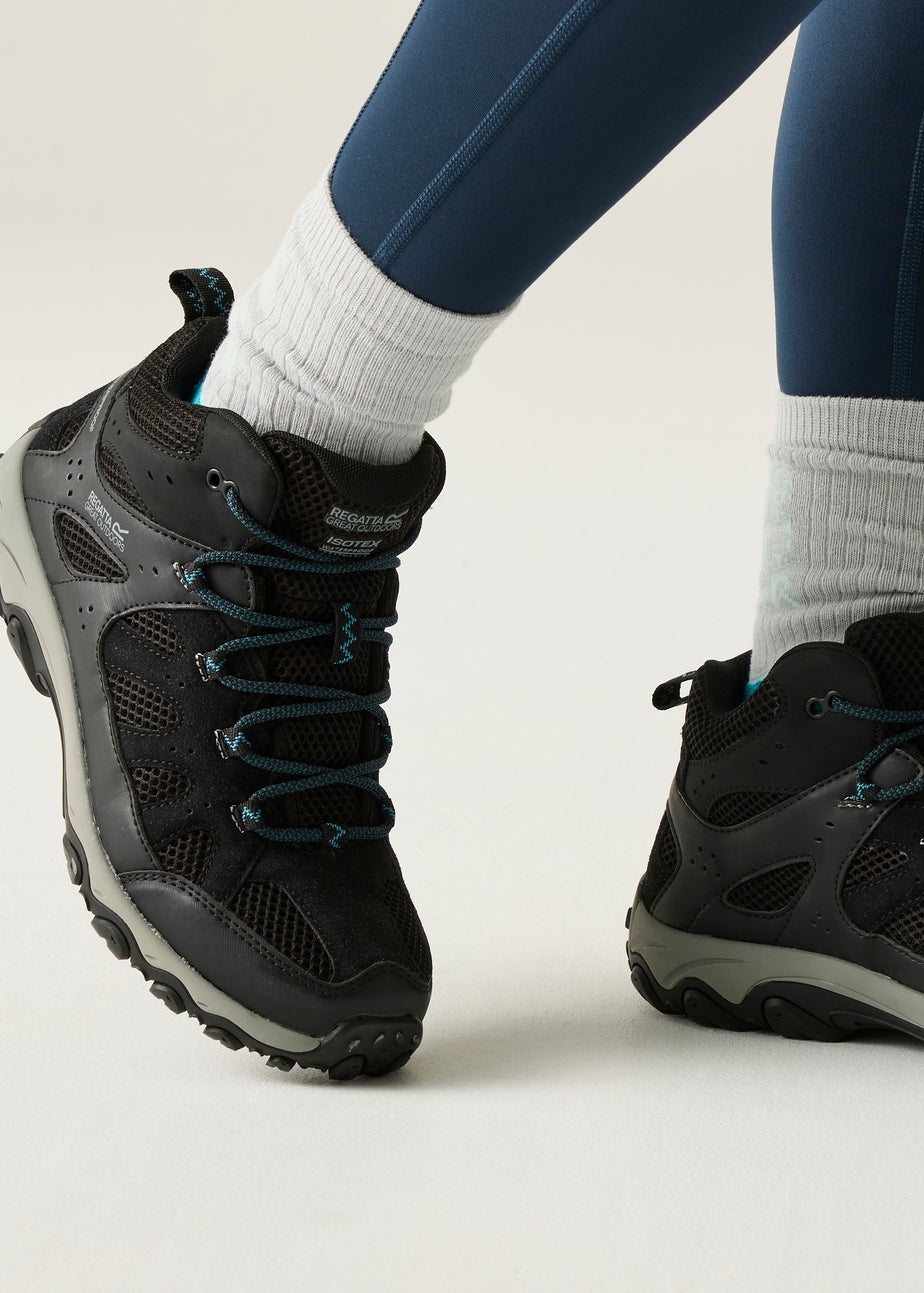 Regatta Black/ Blue Edgepoint IV Mid Waterproof Boots