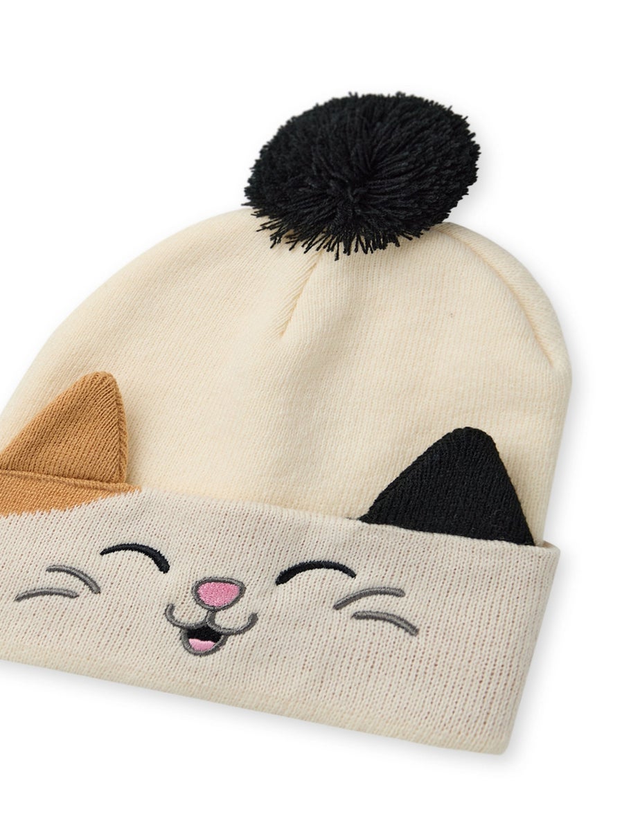 Squishmallows Girls Beige Cam The Cat Beanie & Gloves Set