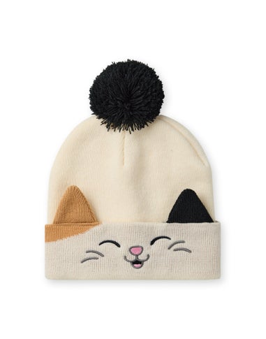 Squishmallows Girls Beige Cam The Cat Beanie & Gloves Set