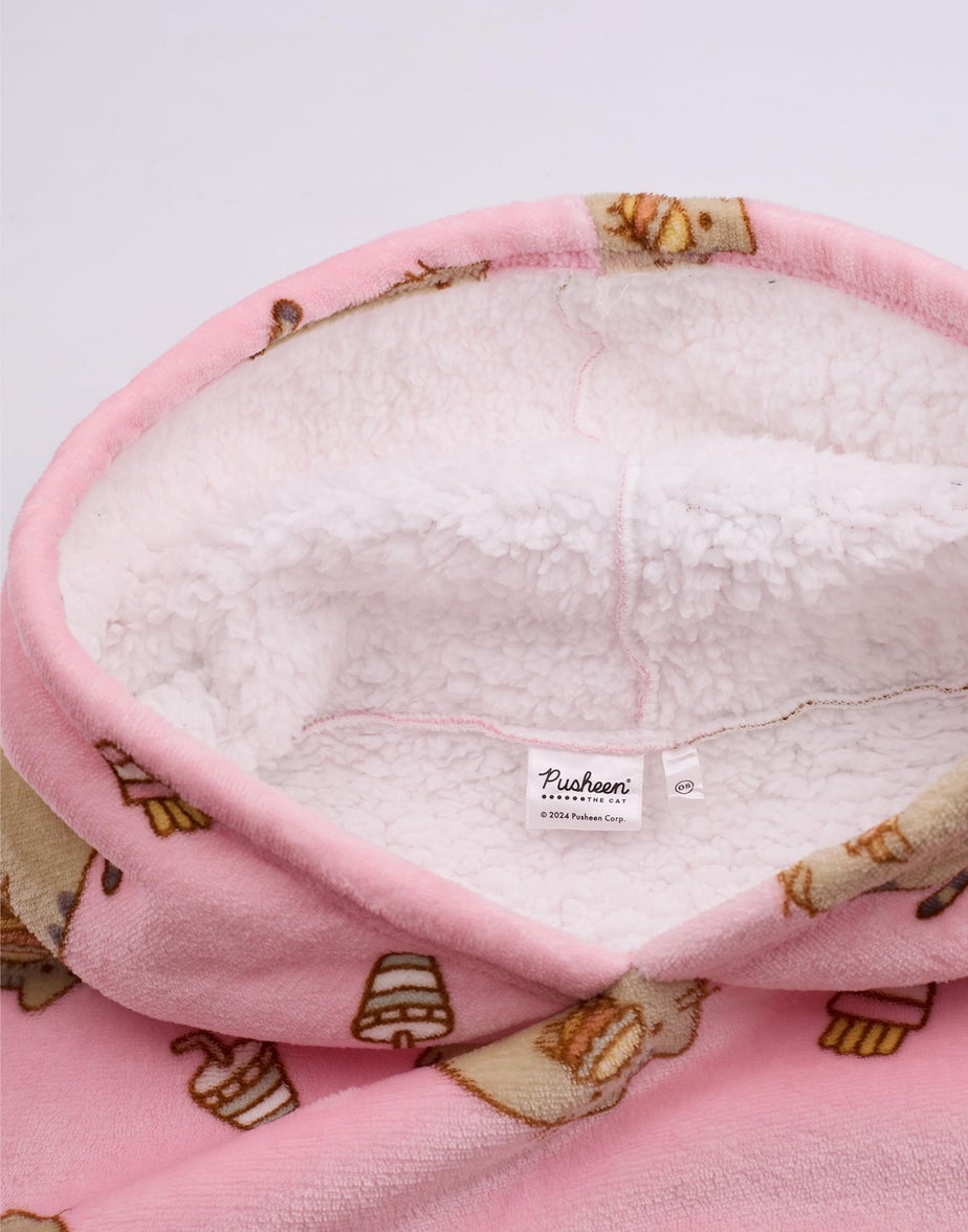 Vanilla Underground Pusheen Kids Food Blanket Pink Hoodie