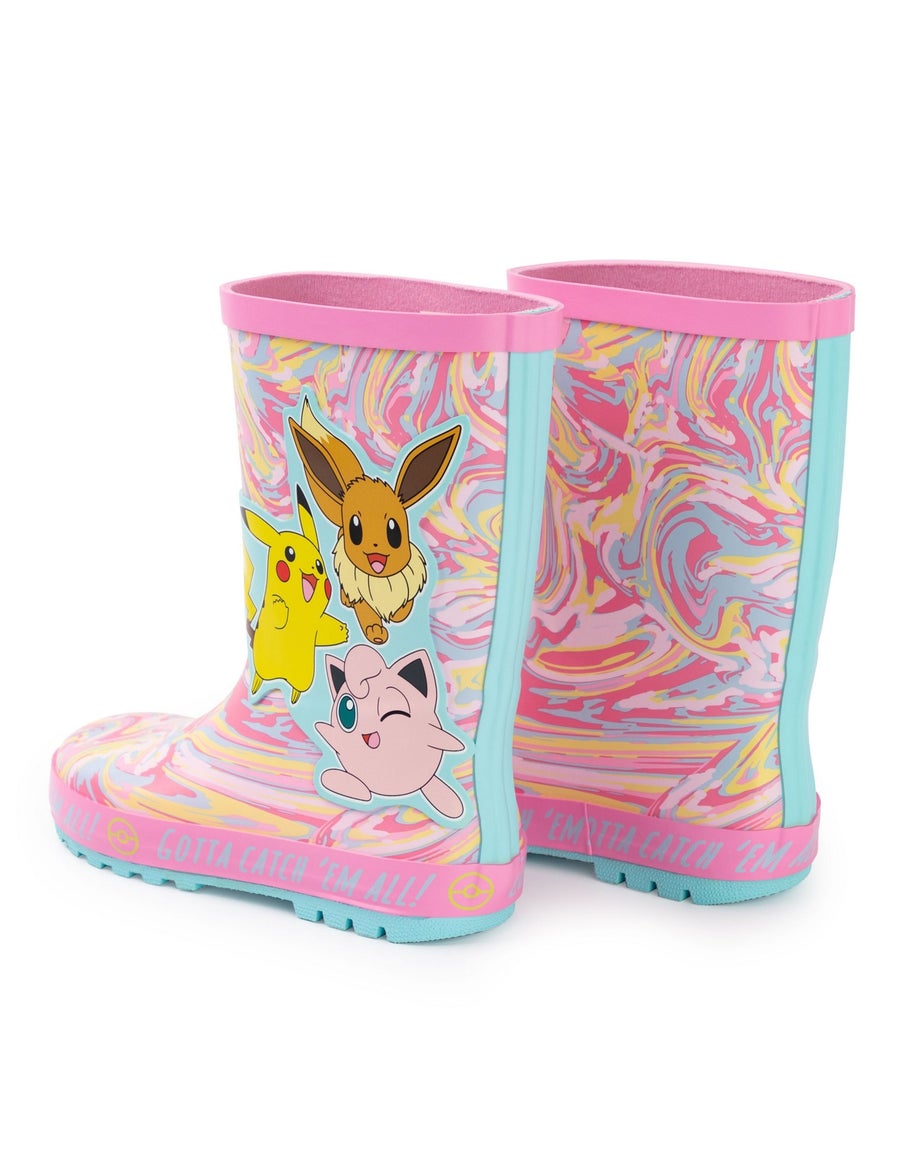 Pokemon Girls Multi Character Wellington Boots Without Handles (10 Younger - 3 Older)