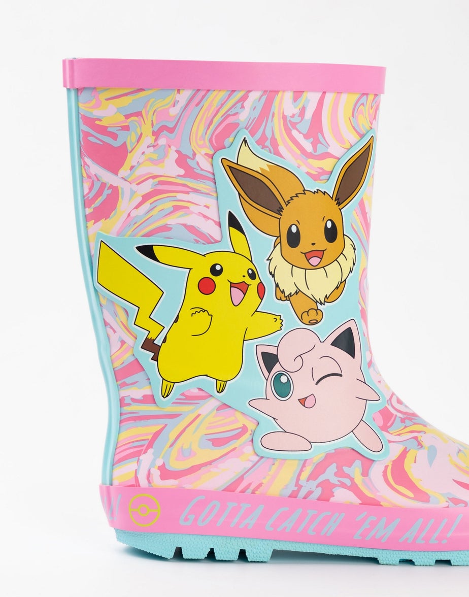 Pokemon Girls Multi Character Wellington Boots Without Handles (10 Younger - 3 Older)