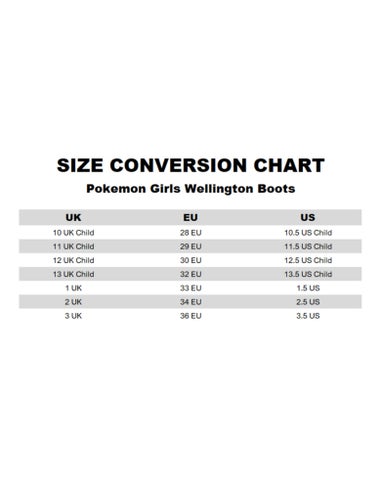 Pokemon Girls Multi Character Wellington Boots Without Handles (10 Younger - 3 Older)