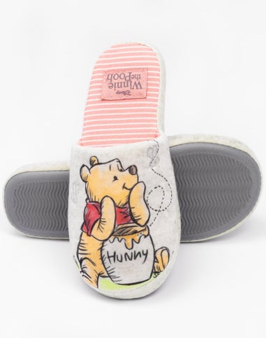 Disney Grey Winnie The Pooh Mule Slippers