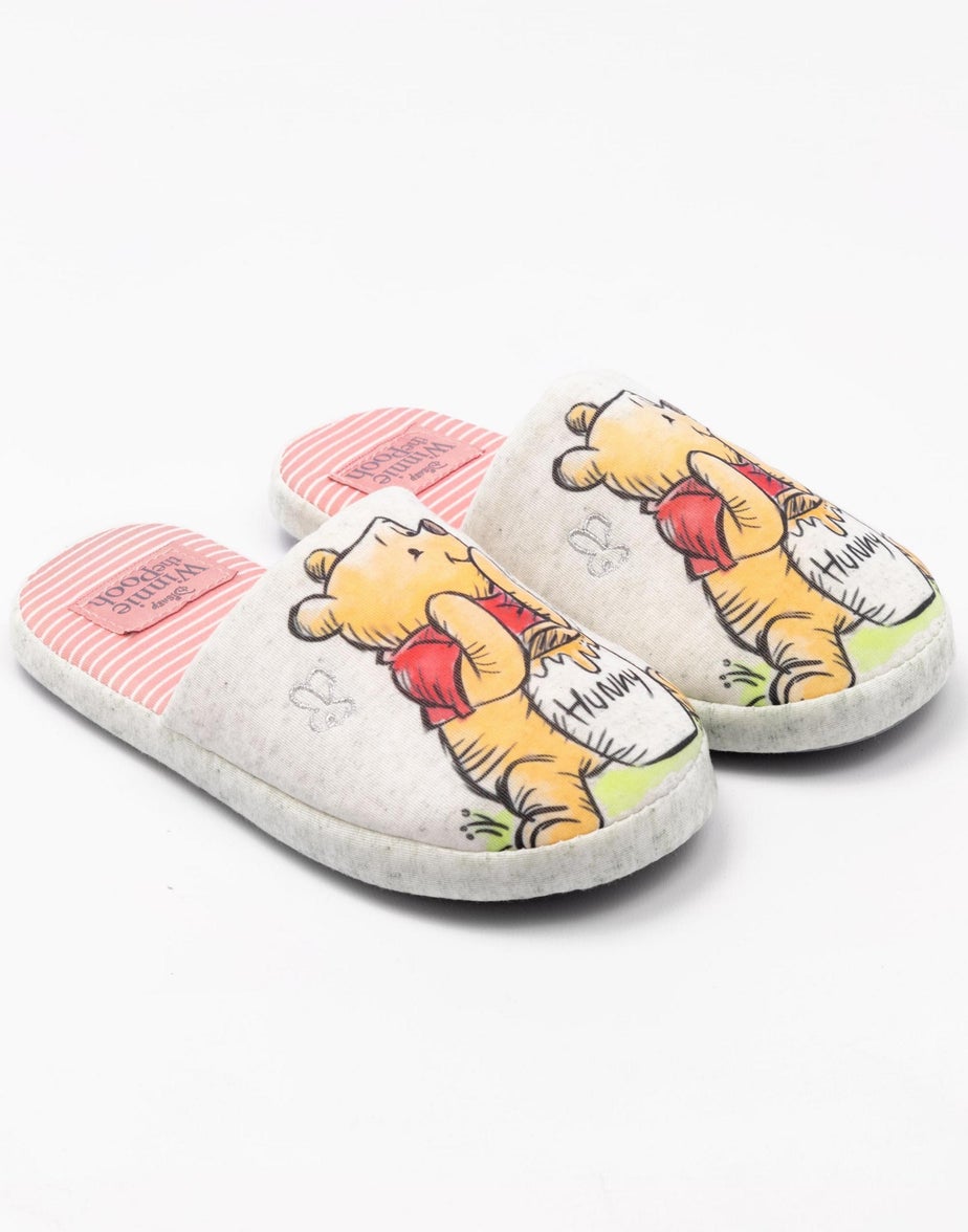 Disney Grey Winnie The Pooh Mule Slippers