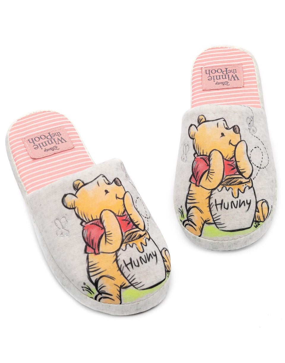 Disney Grey Winnie The Pooh Mule Slippers