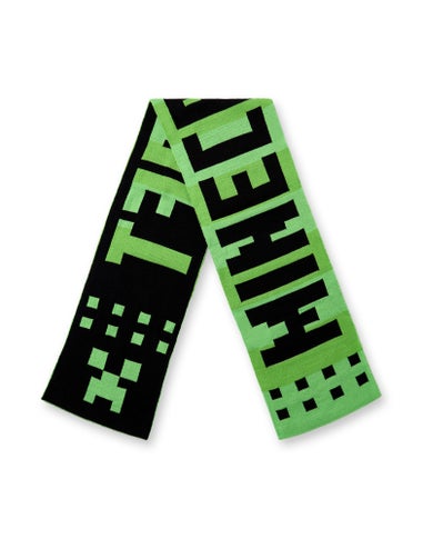 Minecraft Boys Green Creeper Face Beanie, Gloves & Scarf Set