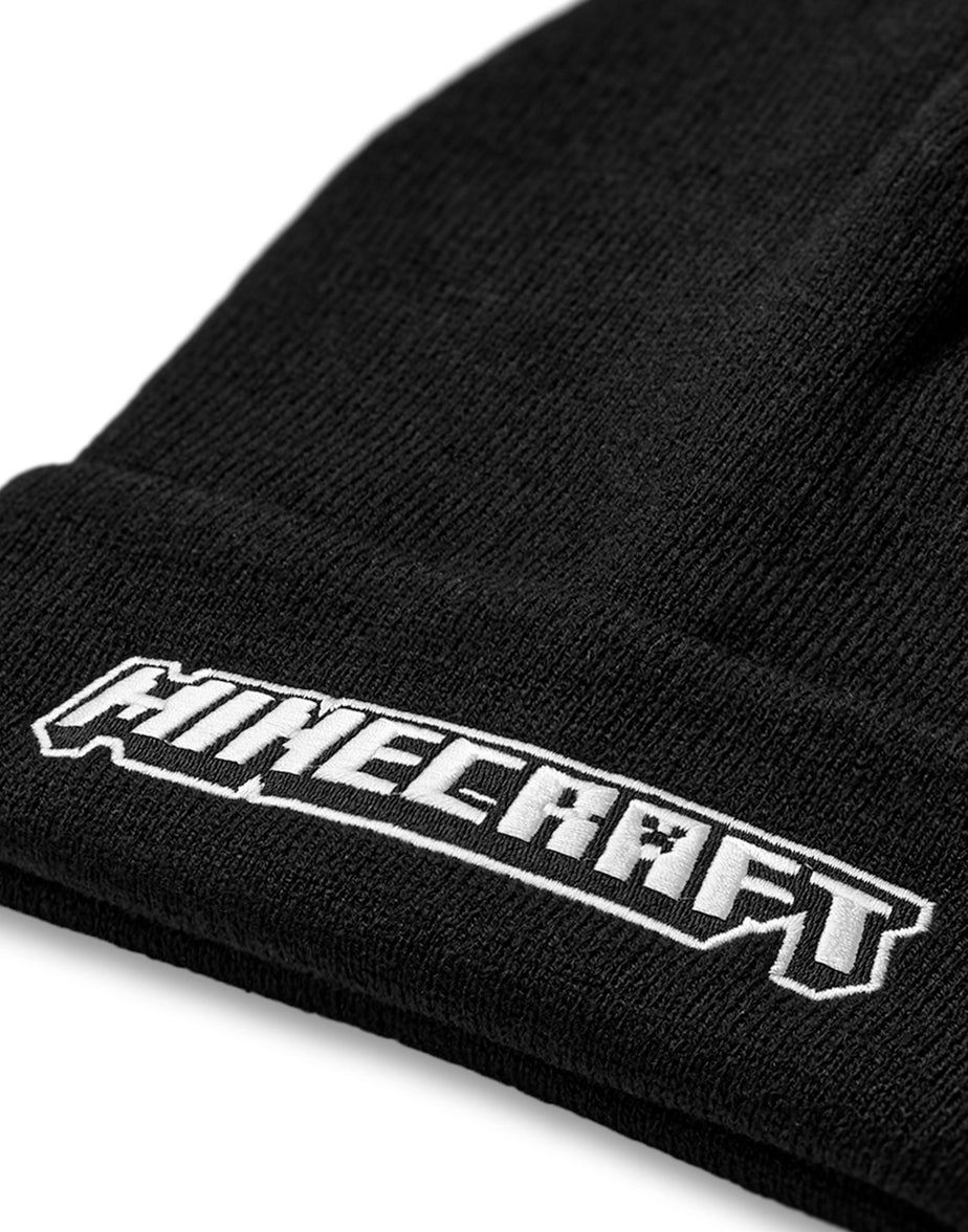 Vanilla Underground Minecraft Kids Logo Beanie Black Hat