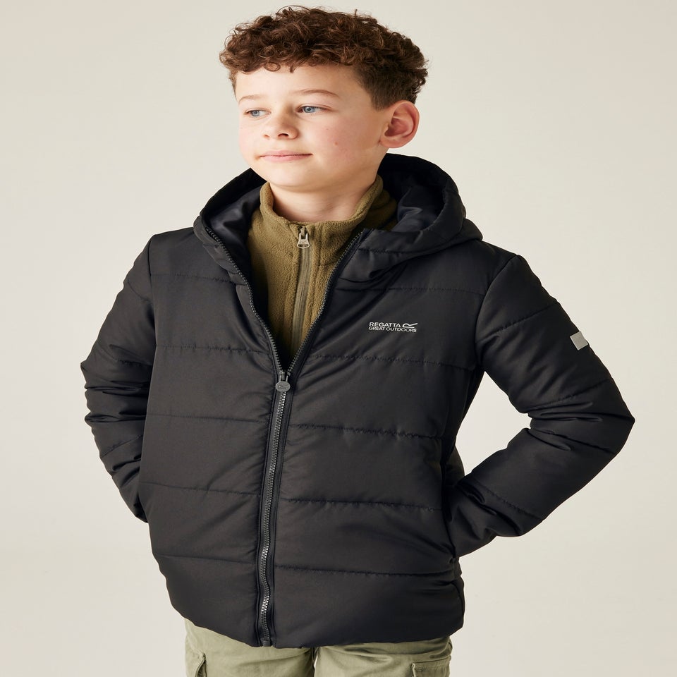 Regatta Black Kids' Halkner Reflective Jacket (3-16yrs)