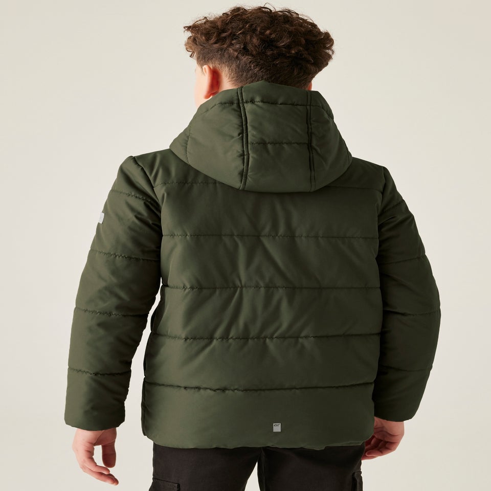 Regatta Forest Green Kids' Halkner Reflective Jacket (3-16yrs)