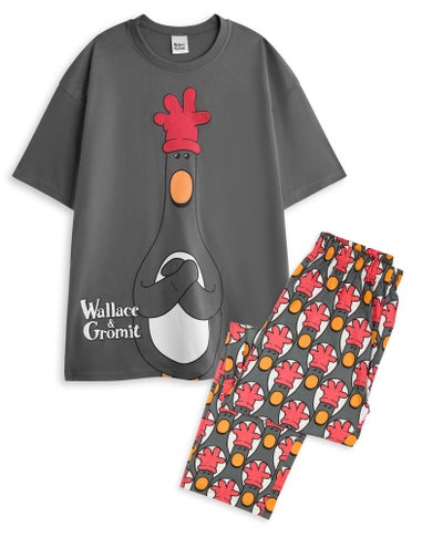 Wallace And Gromit Multicoloured Feathers Pyjama Set