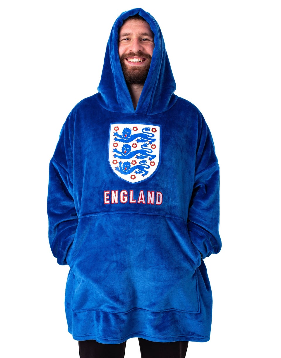 England Blue Logo Blanket Hoodie