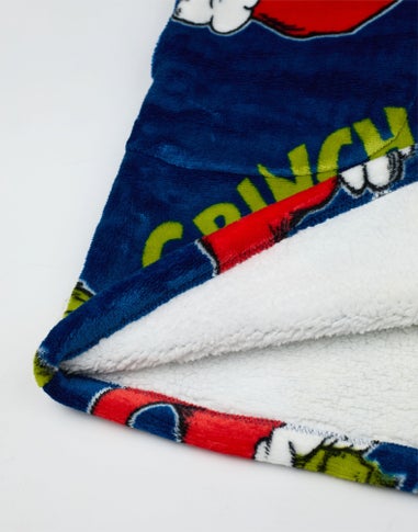 The Grinch Multicoloured Character Face Zip Through Blanket Hoodie