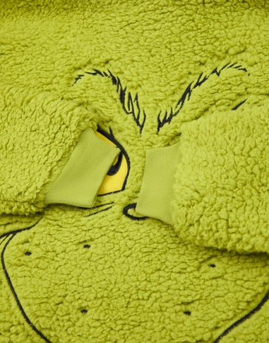 The Grinch Green Novelty Face Blanket Hoodie