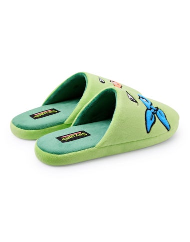 Teenage Mutant Ninja Turtles Green Character Face Mule Slippers