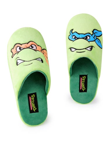 Teenage Mutant Ninja Turtles Green Character Face Mule Slippers