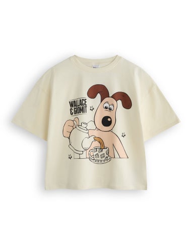 Wallace And Gromit Off-White Tea Time Pyjama Set