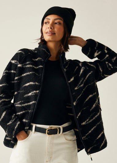 Regatta Black/ White Frankie Borg Full Zip Fleece