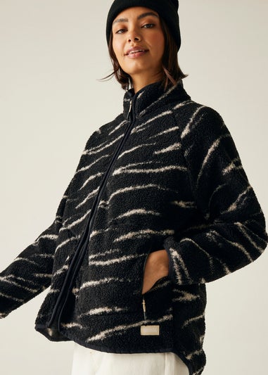 Regatta Black/ White Frankie Borg Full Zip Fleece