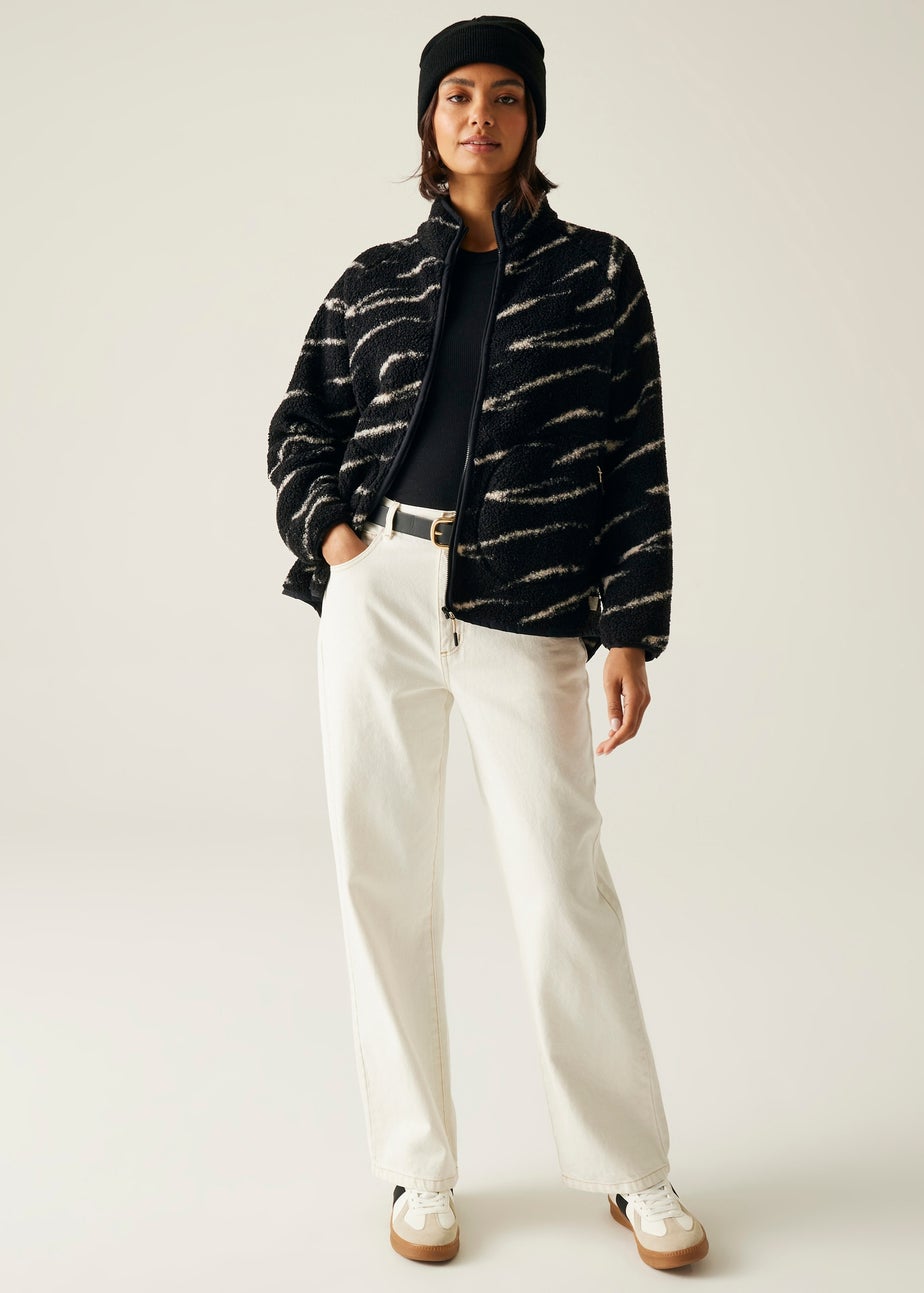 Regatta Black/ White Frankie Borg Full Zip Fleece