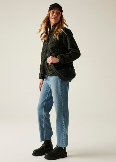 Regatta Khaki Black Abstract Print Frankie Borg Full Zip Fleece