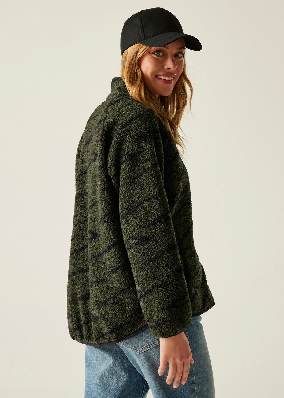 Regatta Khaki Black Abstract Print Frankie Borg Full Zip Fleece