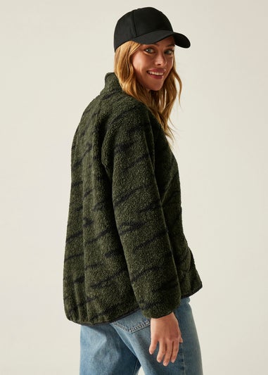 Regatta Khaki Black Abstract Print Frankie Borg Full Zip Fleece