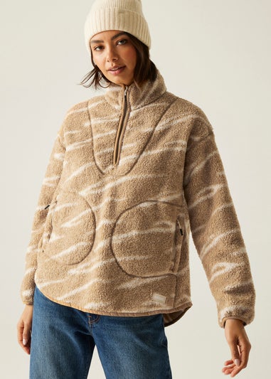 Regatta Mocha Abstract Print Frankie Borg Half Zip Fleece