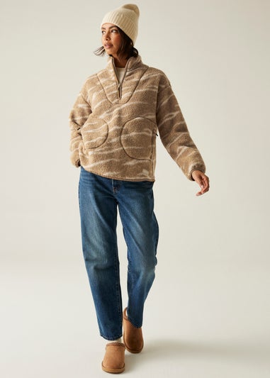 Regatta Mocha Abstract Print Frankie Borg Half Zip Fleece