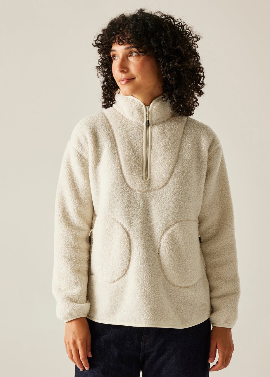 Regatta White Frankie Borg Half Zip Fleece