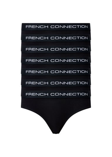 French Connection Black Cotton Ladies Briefs 7 Pack