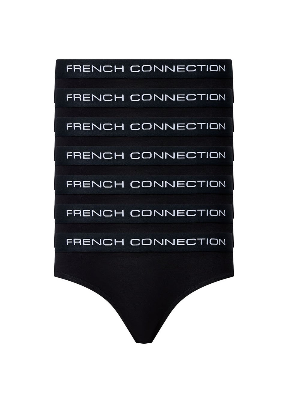 French Connection Black Cotton Ladies Briefs 7 Pack