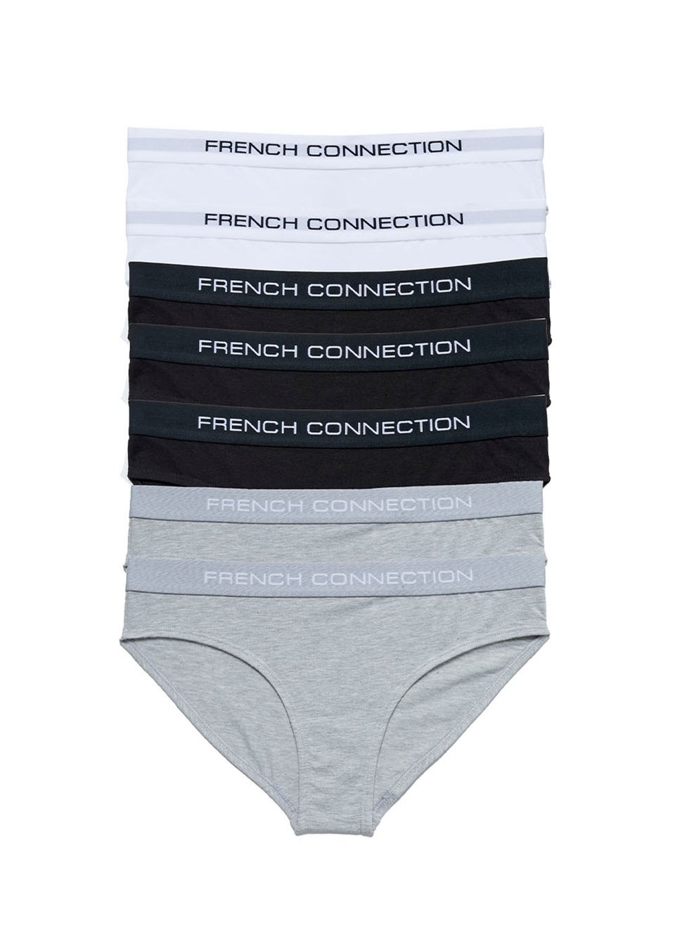 French Connection White Cotton Ladies Briefs 7 Pack