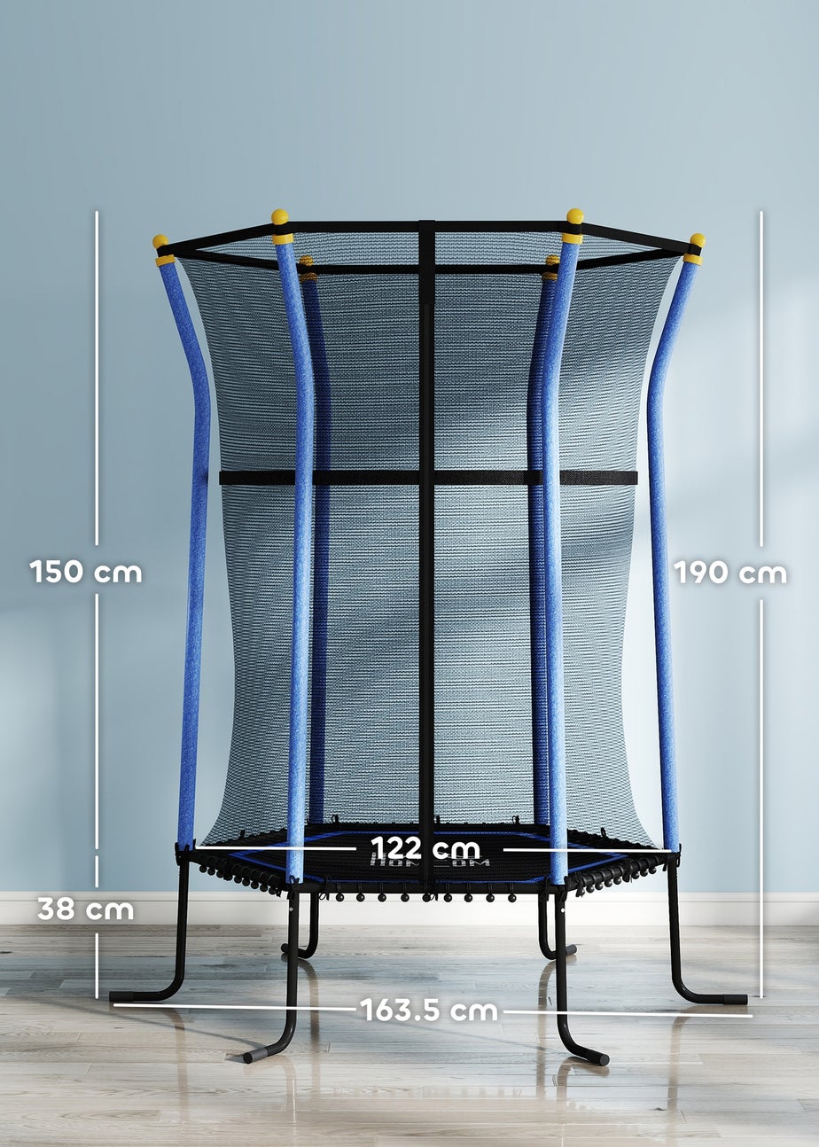 HOMCOM Blue 5.4FT Kids Trampoline with Enclosure Indoor Outdoor