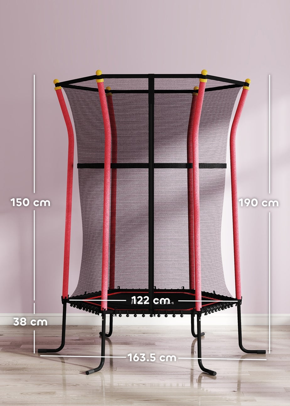 HOMCOM Red 5.4FT Kids Trampoline With Enclosure Indoor Outdoor