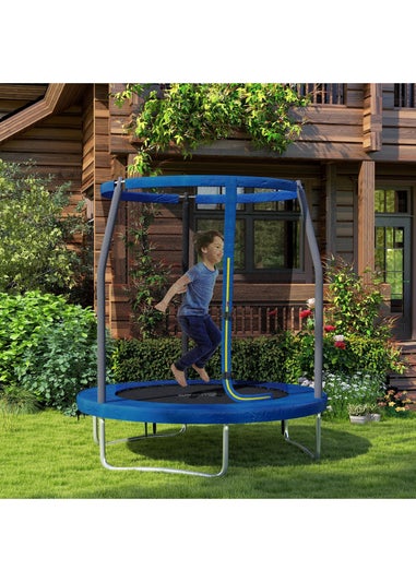 SPORTNOW Blue Outdoor Trampoline with Safety Enclosure Net