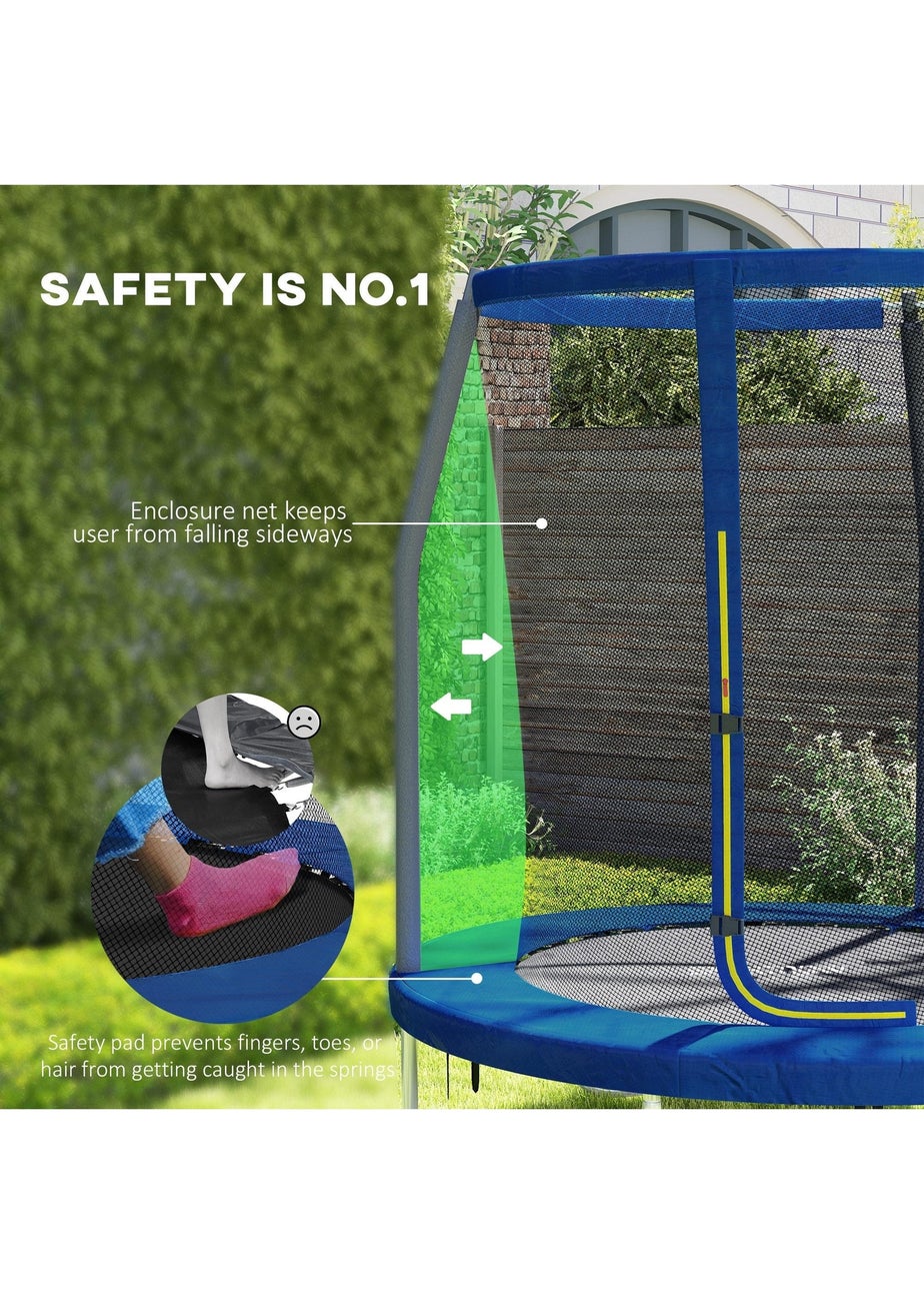 SPORTNOW Blue Outdoor Trampoline with Safety Enclosure Net