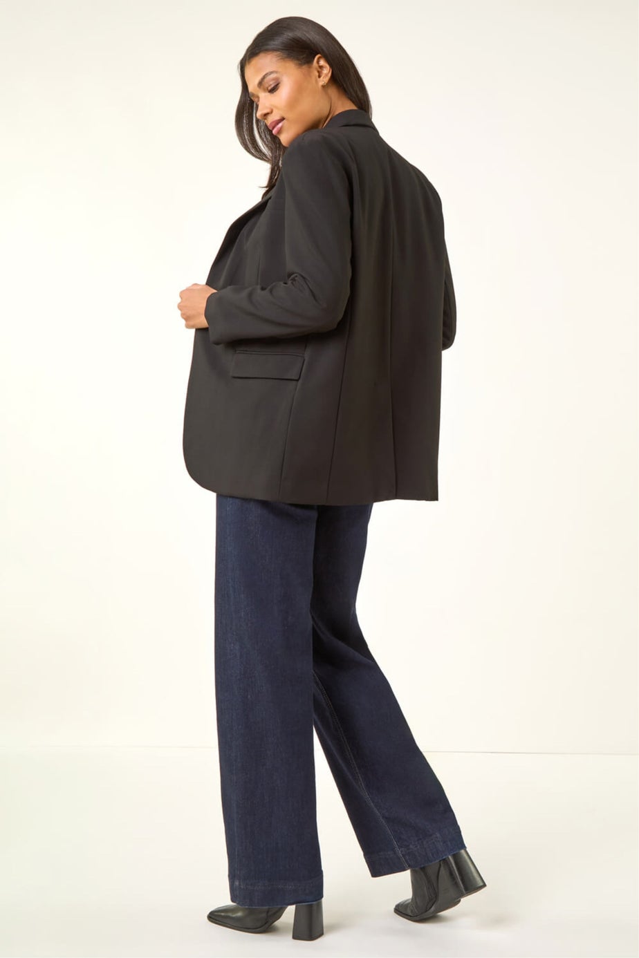 Roman Black Single Breasted Smart Blazer