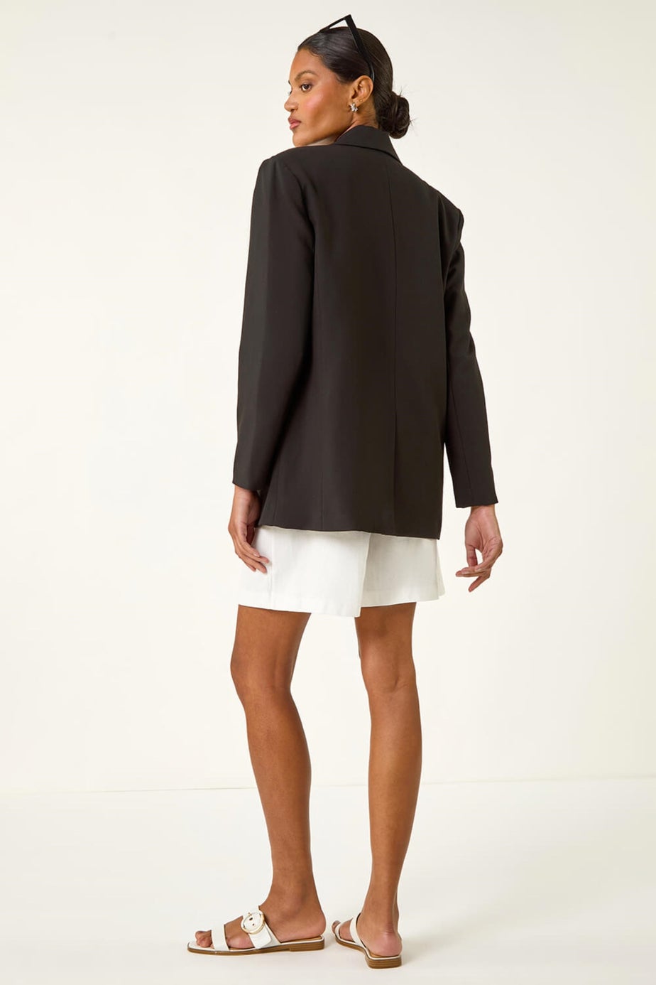 Roman Black Single Breasted Smart Blazer