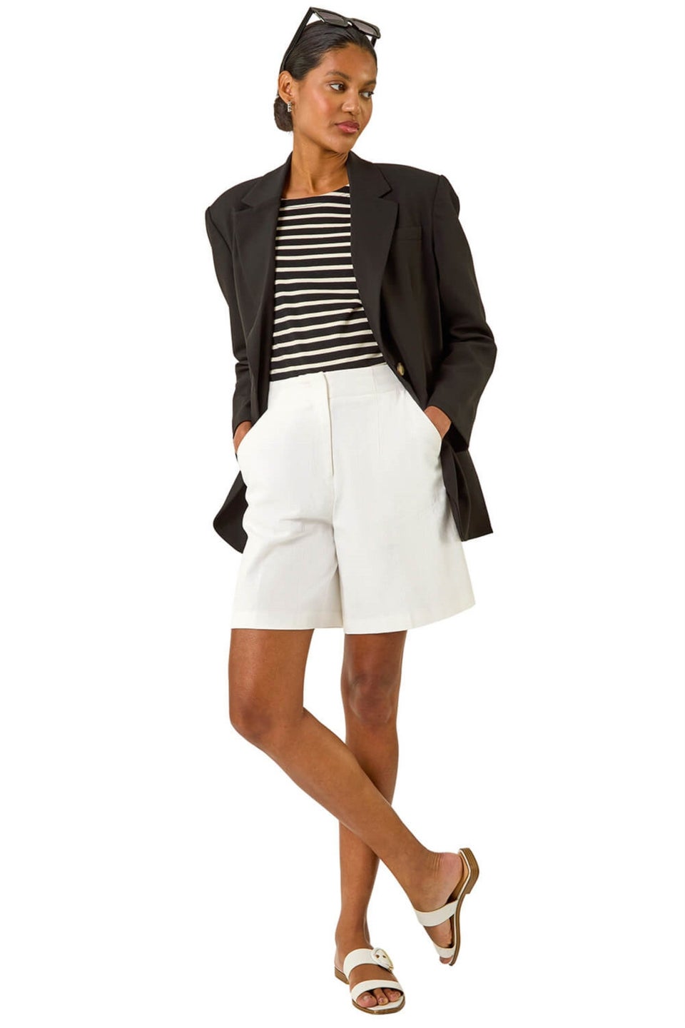 Roman Black Single Breasted Smart Blazer