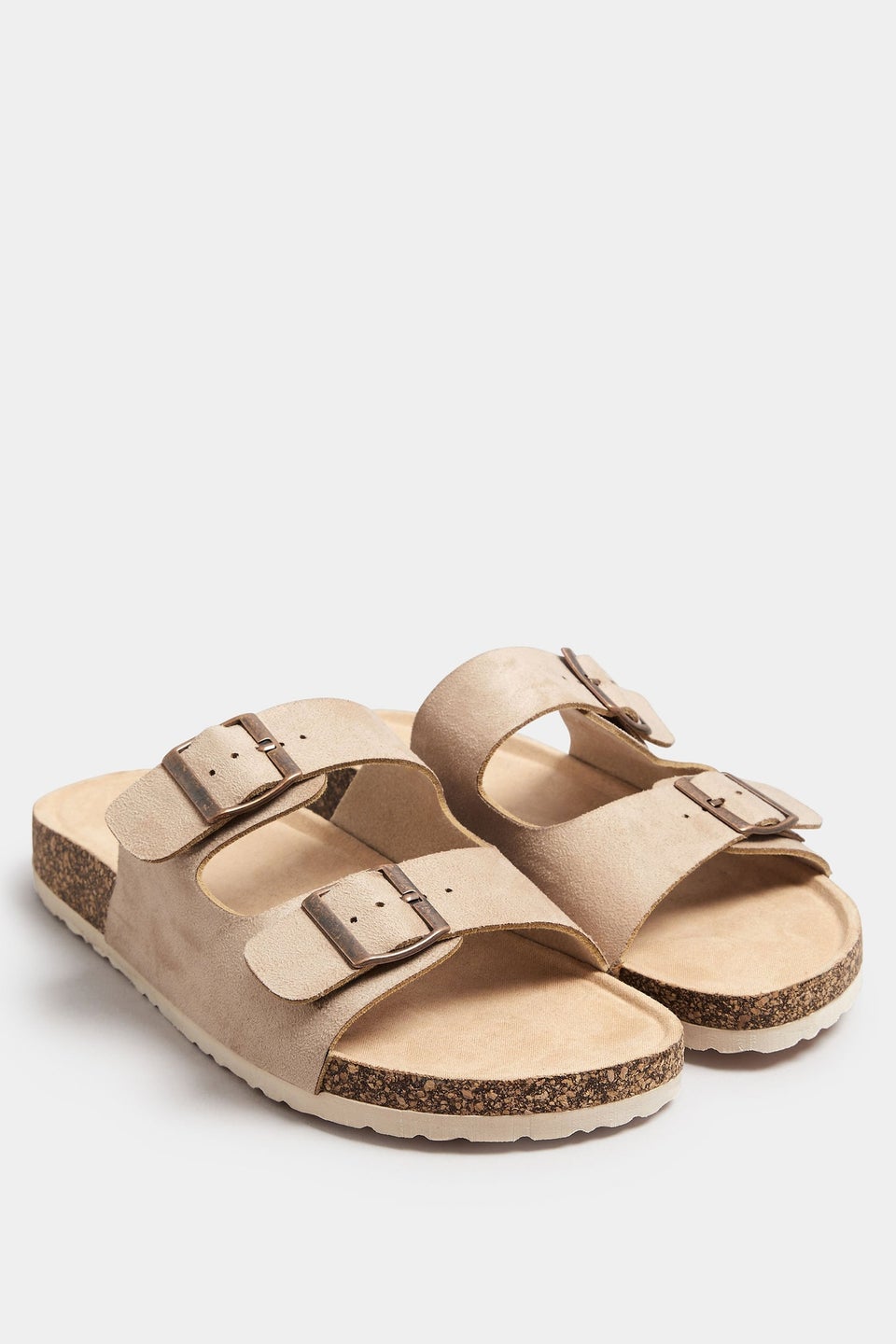 Yours Natural Brown Faux Suede Buckle Strap Sandals In Extra Wide EEE Fit