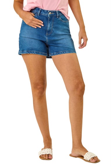Dusk Denim High Waisted Denim Stretch Shorts
