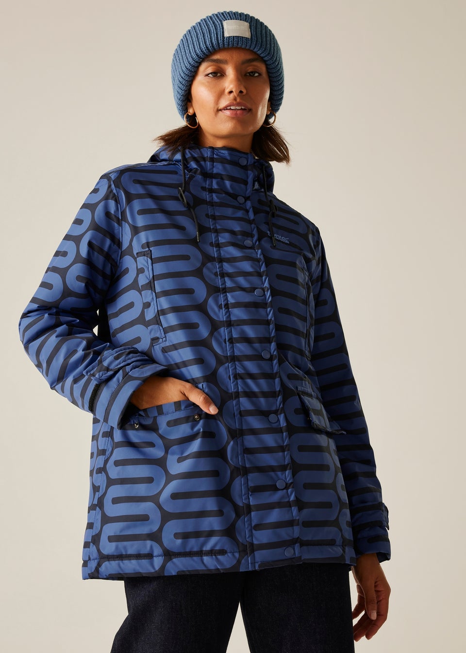 Regatta Dark Blue Orla Mid Length Waterproof Jacket