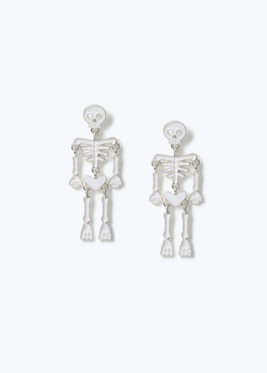 Muse Sliver Halloween Skeleton Stud Earrings