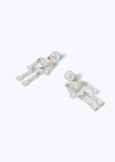 Muse Sliver Halloween Skeleton Stud Earrings