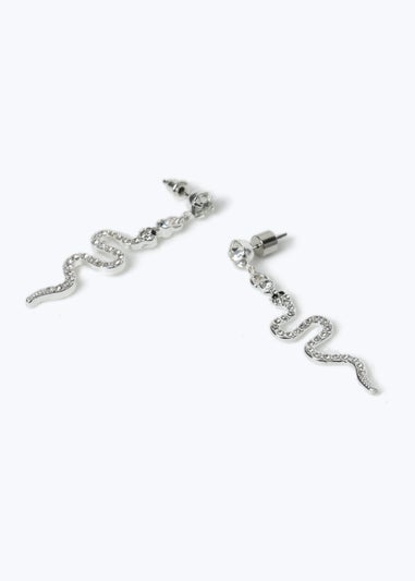 Muse Halloween Silver Snake Stud Earrings