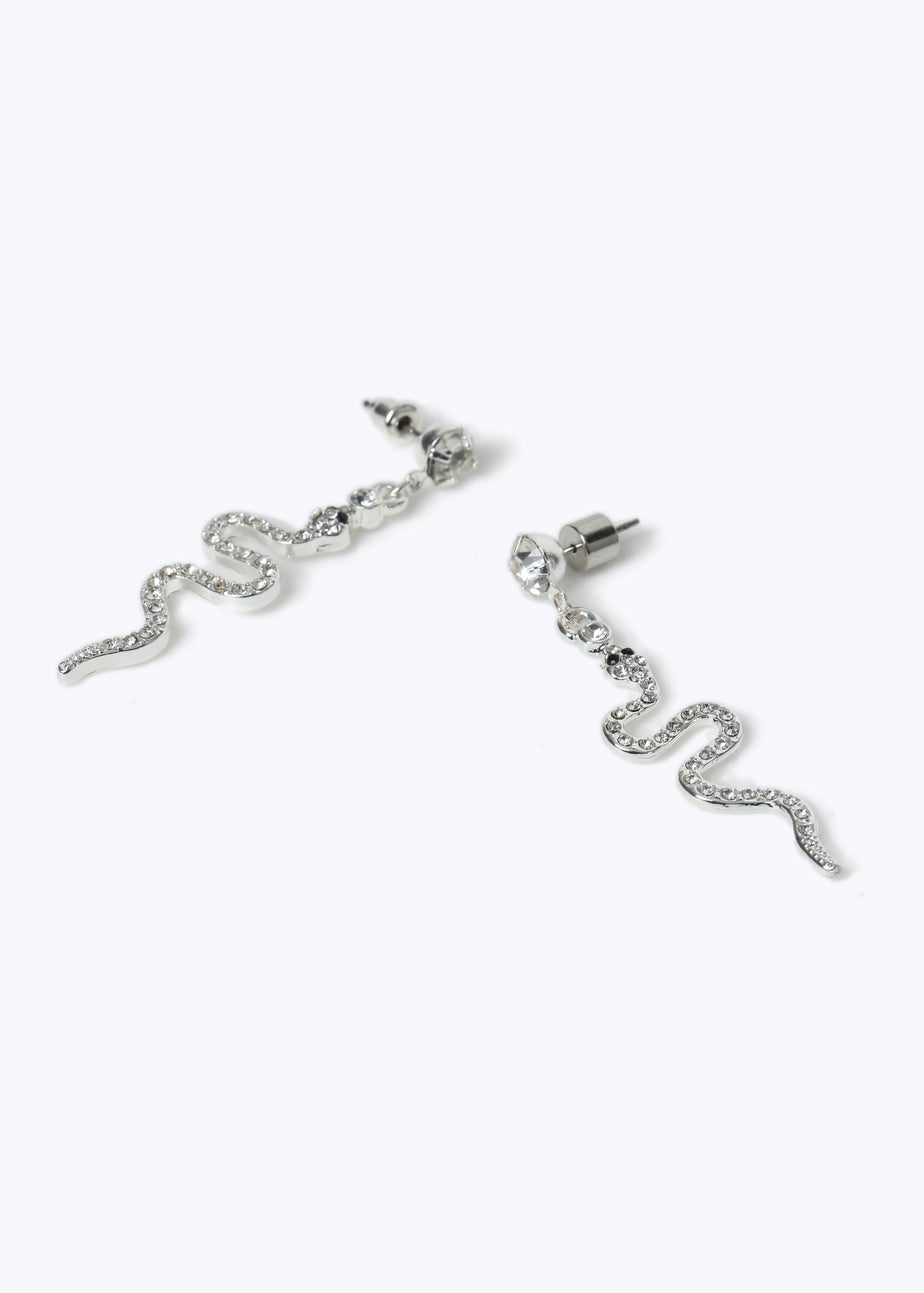 Muse Halloween Silver Snake Stud Earrings