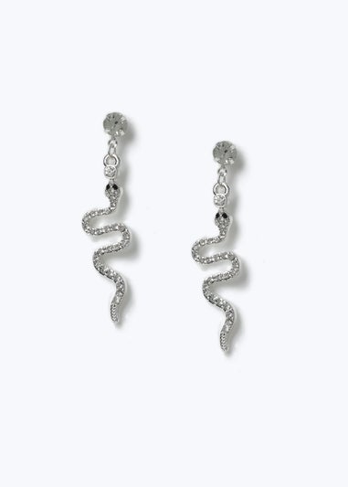 Muse Halloween Silver Snake Stud Earrings