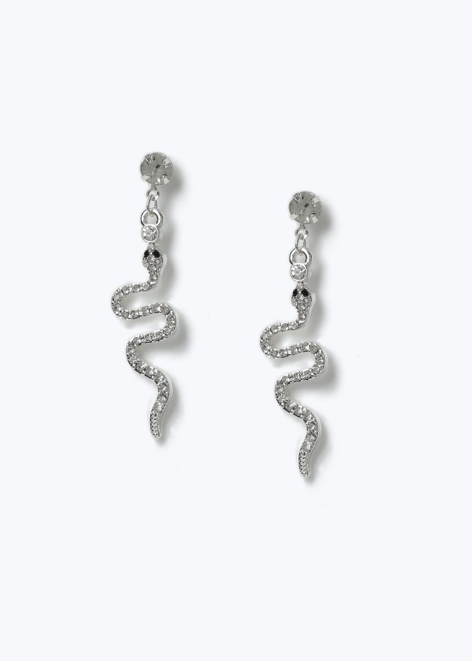 Muse Halloween Silver Snake Stud Earrings